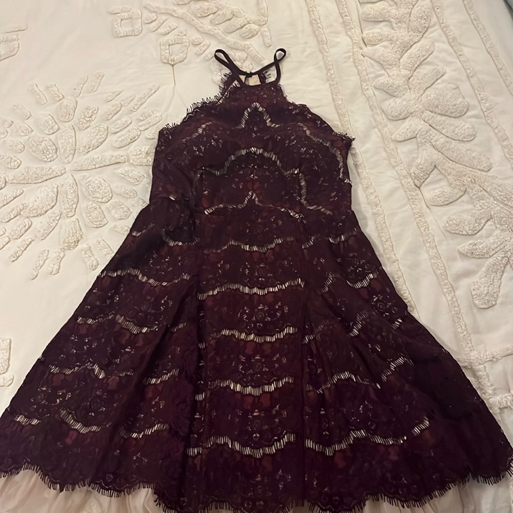 Maroon lace dress